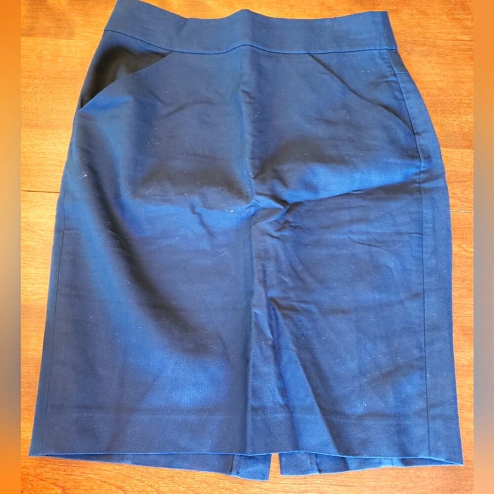 J Crew blue pencil skirt 100%‎ cotton